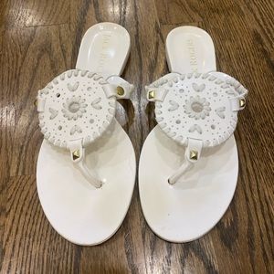 Jack Rogers Girls Georgia Jelly Sandals in White Size 6.